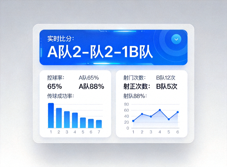 体育赛事数据分析面板展示实时比分与球队统计指标